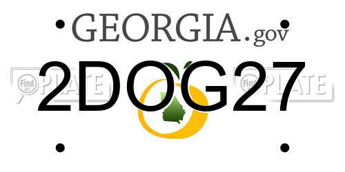 2DOG27 Georgia License Plate