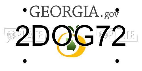 2DOG72 Georgia License Plate