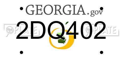 2DQ402 Georgia License Plate