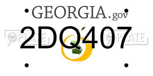 2DQ407 Georgia License Plate