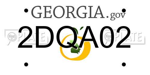 2DQA02 Georgia License Plate