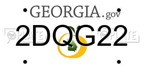 2DQG22 Georgia License Plate