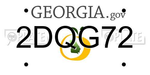2DQG72 Georgia License Plate