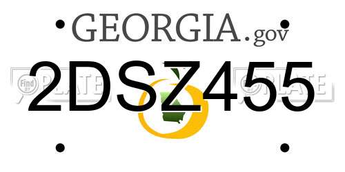 2DSZ455 Georgia License Plate