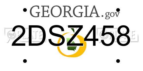 2DSZ458 Georgia License Plate