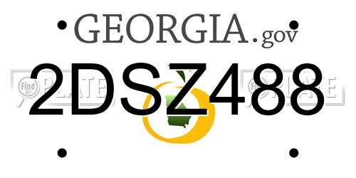 2DSZ488 Georgia License Plate