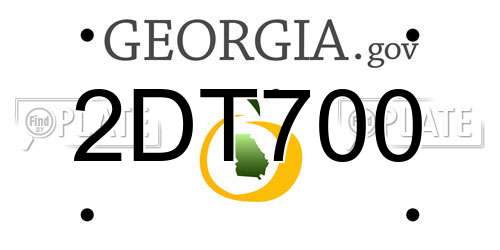 2DT700 Georgia License Plate