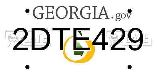2DTE429 Georgia License Plate