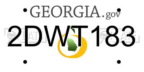 2DWT183 Georgia License Plate