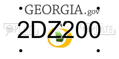 2DZ200 Georgia License Plate
