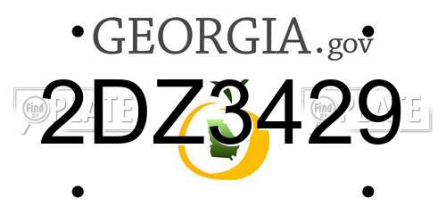 2DZ3429 Georgia License Plate