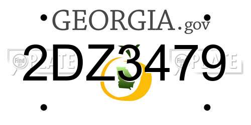 2DZ3479 Georgia License Plate