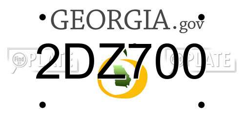 2DZ700 Georgia License Plate
