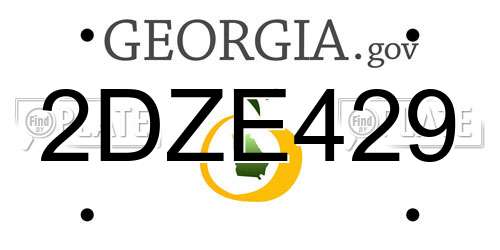 2DZE429 Georgia License Plate