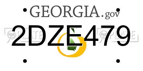 2DZE479 Georgia License Plate