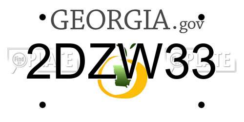2DZW33 Georgia License Plate