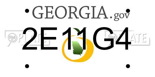 2E11G4 Georgia License Plate