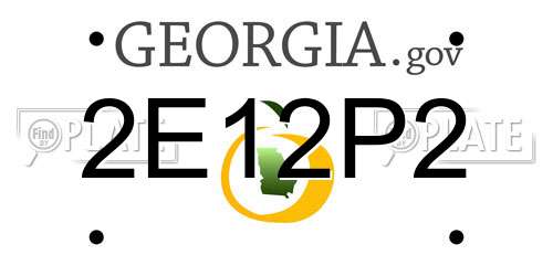 2E12P2 Georgia License Plate