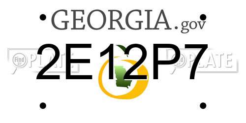 2E12P7 Georgia License Plate