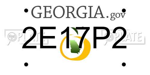 2E17P2 Georgia License Plate