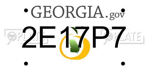 2E17P7 Georgia License Plate