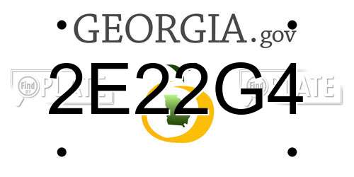 2E22G4 Georgia License Plate