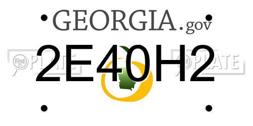 2E40H2 Georgia License Plate