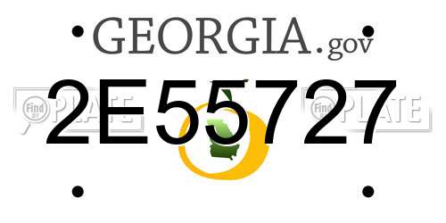 2E55727 Georgia License Plate