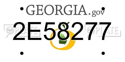 2E58277 Georgia License Plate