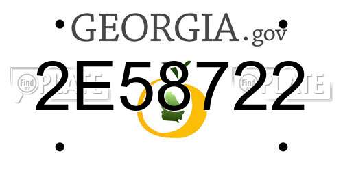 2E58722 Georgia License Plate
