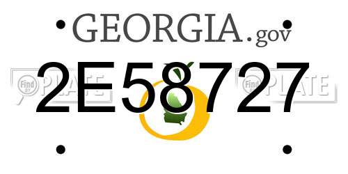 2E58727 Georgia License Plate
