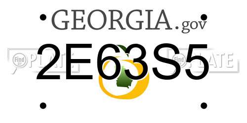 2E63S5 Georgia License Plate