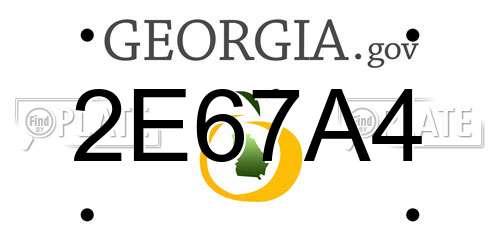 2E67A4 Georgia License Plate