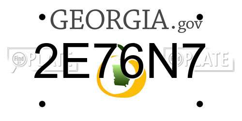 2E76N7 Georgia License Plate
