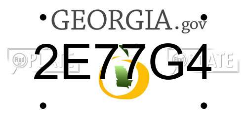 2E77G4 Georgia License Plate