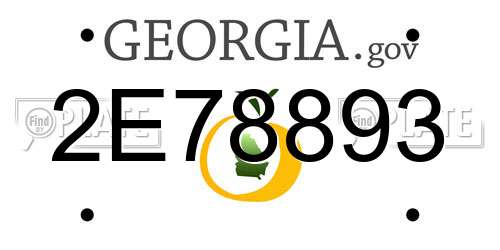 2E78893 Georgia License Plate