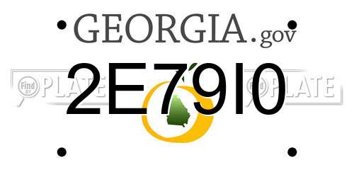 2E79I0 Georgia License Plate