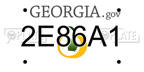 2E86A1 Georgia License Plate