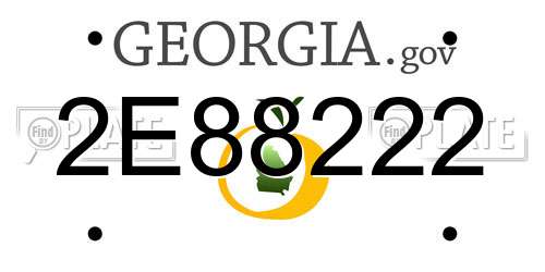 2E88222 Georgia License Plate
