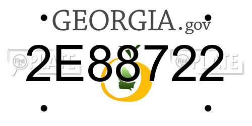 2E88722 Georgia License Plate