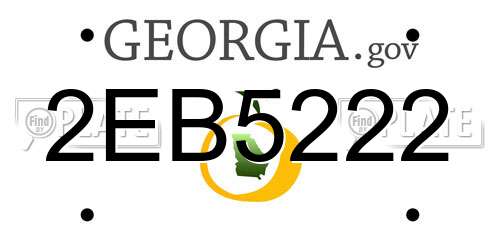2EB5222 Georgia License Plate