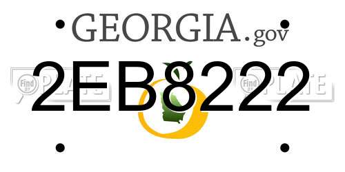 2EB8222 Georgia License Plate