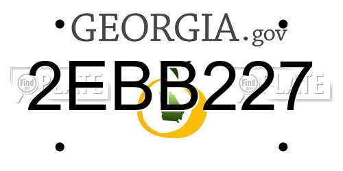 2EBB227 Georgia License Plate