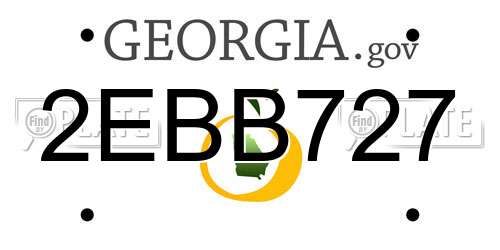 2EBB727 Georgia License Plate