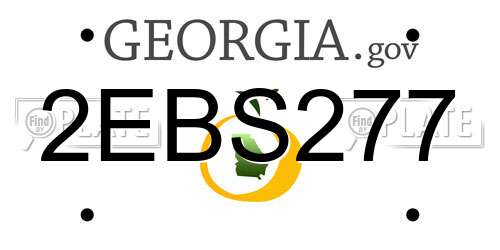 2EBS277 Georgia License Plate