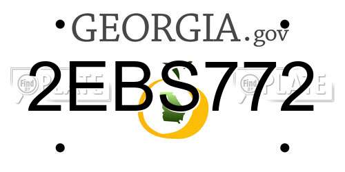 2EBS772 Georgia License Plate