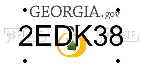 2EDK38 Georgia License Plate