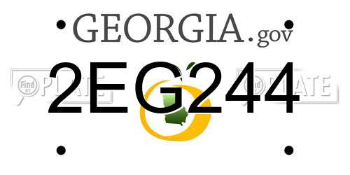 2EG244 Georgia License Plate