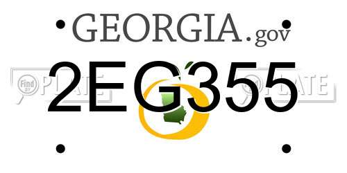 2EG355 Georgia License Plate