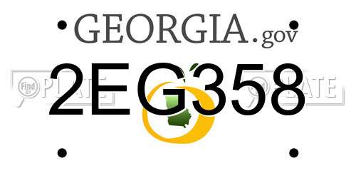 2EG358 Georgia License Plate